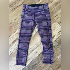 Lululemon Pace Rival Crops in the Space Dye Twist Ultra Violet Multi Naval Blue